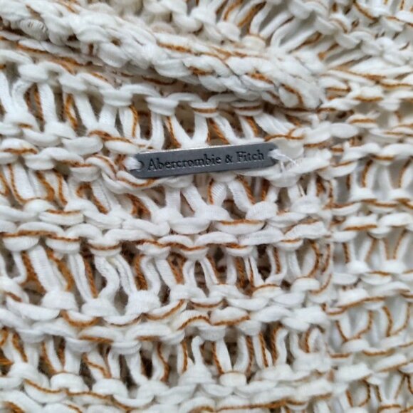 Abercrombie & Fitch Boho Whimsy Festival Loose Knit Fringe Cardigan Beige S/M - Picture 8 of 11